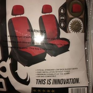 6 piece red/black seat covers. Never used!